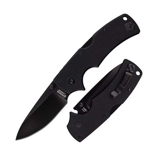 Cold Steel, Taschenmesser, American Lawman Lockback, Klinge: 8,9 cm, Drop Point, G10, Schwarz, Klappmesser, SV35VN, Daumenpin, Taschenclip