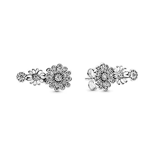 Pandora Moments funkelnde Gänseblümchen Trio Ohrstecker aus Sterling-Silber und klaren Cubic Zirkonia Steinchen besetzt