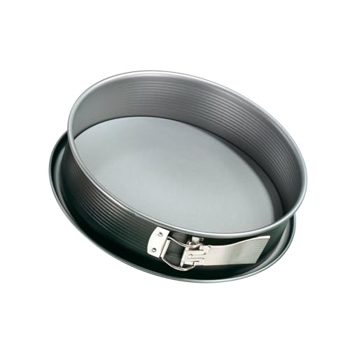 Zenker Springform energy Flachboden Ø 28 cm mit Auslaufschutz Premium-Backform, für köstliche Kuchen, verkürzt die Backzeit um 30%, Menge: 1 Stück, Anthrazit/Silber