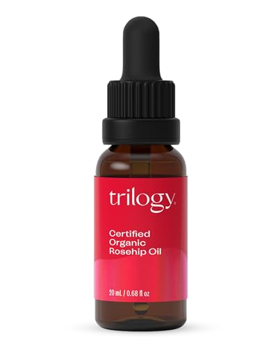 Trilogy Certified Organic Rosehip Oil - 20ml - natürliches Anti-Aging BIO Gesichtsöl aus kaltgepresstem Hagebuttenöl für Gesichtspflege & Reduzierung von Dehnungsstreifen und Falten