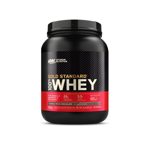 Optimum Nutrition Gold Standard 100% Molkenproteinpulver für Muskelaufbau und -regeneration mit natürlich vorkommendem Glutamin und BCAA-Aminosäuren, Double Rich Chocolate, 29 Portionen, 899 g