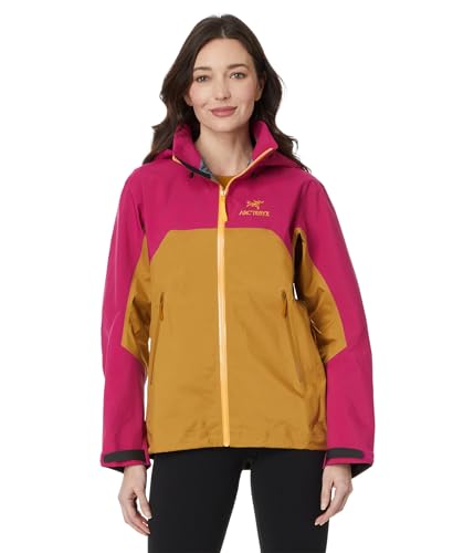 Arc'teryx Beta AR Damen Jacke | wasserdichte, winddichte Gore-Tex Pro Shell Damen Winterjacke mit Kapuze, Yukon/Amaranthus/Edziza, Large