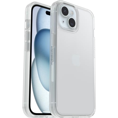 OtterBox Symmetry Clear Hülle für iPhone 15 / iPhone 14 / iPhone 13, sturzsicher, schützende Hülle, 3x getestet nach Militärstandard, Transparent