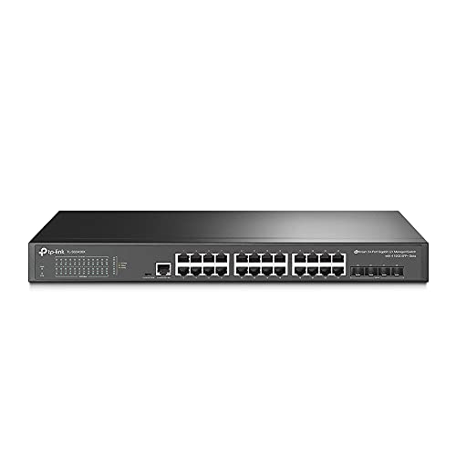 TP-Link Stackable JetStream-24-Port-Gigabit T1700G-28TQ Smart Switch (4 10GE SFP+ Ports, IPv6 Unterstützung, 16 IP-Interfaces)