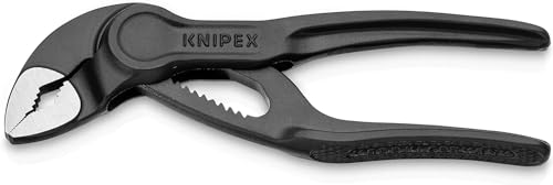 KNIPEX Cobra® XS Mini-Wasserpumpenzange, 100 mm, Muttern bis 24 mm, Rohre bis 28 mm, Selbstklemm-Effekt, Rohrzange, EDC, 87 00 100