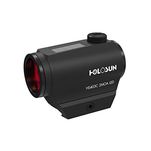 Holosun HS403C Microdot Rotpunkt Visiermit 2MOA Punkt Absehen und Solarzelle, schwarz, Picatinny/Weaver Schiene, für die Jagd, Sportschießen und Softair, Tactical MICR… - 70127386