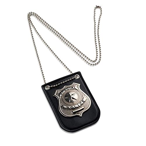 Polizeimarke Mit Kette Und Gürtelclip, Dienstgrads Abzeichen, Geheimagenten, Kette, Kostümzubehör, Accessoire, Karneval, Mottoparty