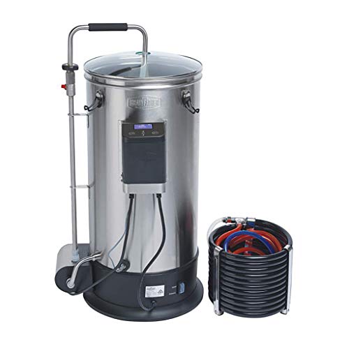Grainfather Connect - Bierbrauanlage Edelstahl, 30 L Kapazität, kräftige Magnetpumpe, Gegenstrom-Würzekühler, kompatibel mit Grainfather Connect App, Bier brauen