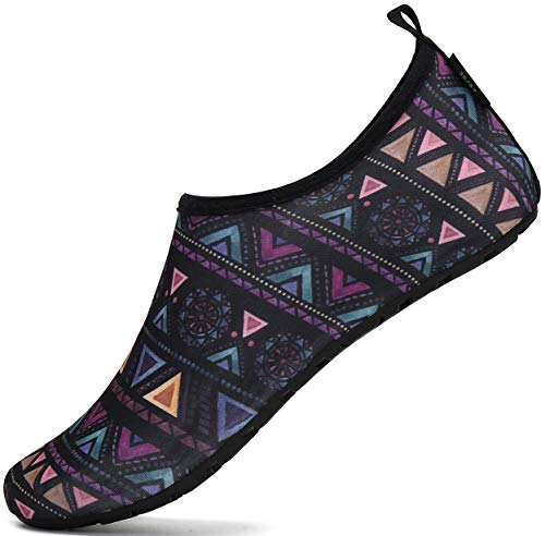 SAGUARO Badeschuhe Wasserschuhe Neoprenschuhe Frauen Barfuß Schwimmschuhe Strandschuhe Tauchschuhe Wassersport Surf Aqua Schuhe für Damen Herren(Böhmische Violett, 42/43 EU)