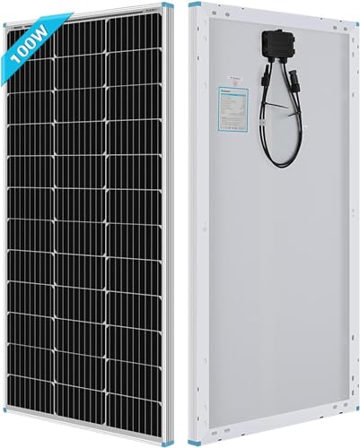 RENOGY 100W Solarpanel 12V Monokristallines Solarmodul Photovoltaik Solarzelle ideal zum Laden von 12V Batterien,Wohnmobil, Balkon, Haus, Garten, Wohnwagen, Boot, Marine,netzunabhängige Anwendungen