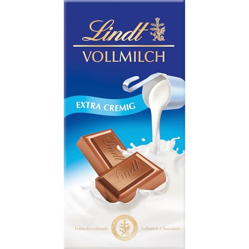 Lindt Schokolade Vollmilch | 100g Tafel | Aus zartschmelzender Vollmilch-Schokolade | Schokoladentafel | Schokoladengeschenk