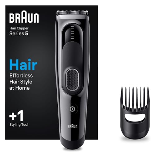 Braun Haarschneider Herren, Haarschneidemaschine Profi, Haare schneiden zu Hause, 9 Längeneinstellungen, 1 Kammaufsatz, 50 Min. NiMH-Akku Laufzeit, HC5310
