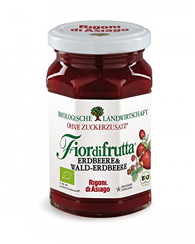Rigoni di Asiago Fiordifrutta - Fruchtaufstrich - Erdbeeren und Wald-Erdbeeren BIO, 250 g