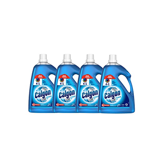 Calgon 4-in-1 Power Gel – Wirksam gegen Kalk, Schmutz, Gerüche und Korrosion – Schützender Wasserenthärter für die Waschmaschine – 4 x 2,15 l