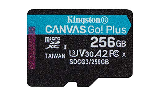 Kingston SDCG3/256GBSP microSD Speicherkarte ( 256GB microSDXC Canvas Go Plus 170R A2 U3 V30 Ohne SD Adapter)