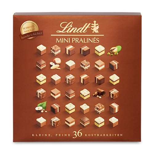 Lindt Schokolade - Nougat Mini Pralinés | 165 g | Pralinen-Schachtel mit 36 Pralinen in 9 ausgewählten, exquisiten Lindt-Pralinen | Pralinengeschenk | Schokoladengeschenk | 1er Pack
