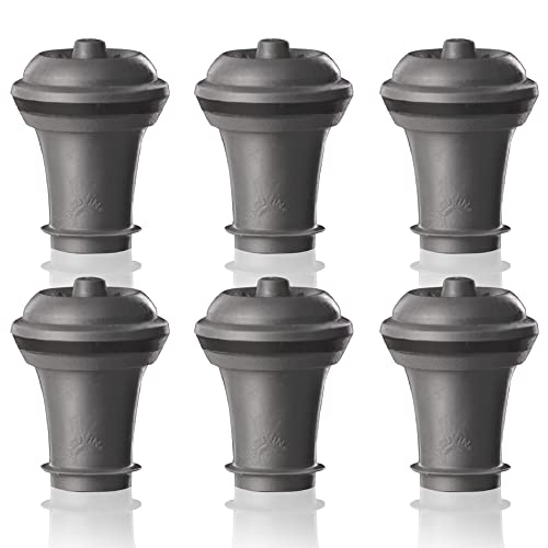 Vacu Vin 0886360 Stopfen für Weinpumpen 6-er Blister, grau