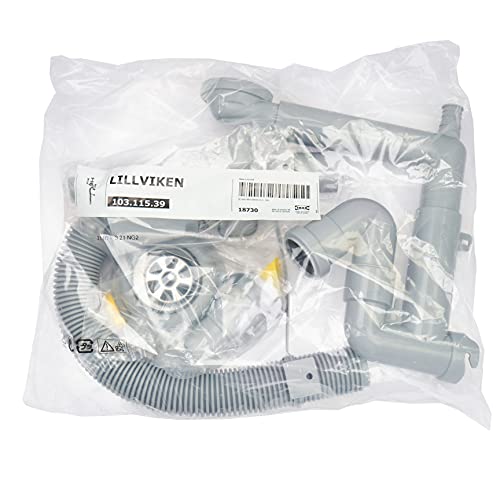 Ikea LILLVIKEN 103.115.39 Küchenspüle Abflussrohr, Wasserabscheider & Sieb-Set (für 1 Schüssel)