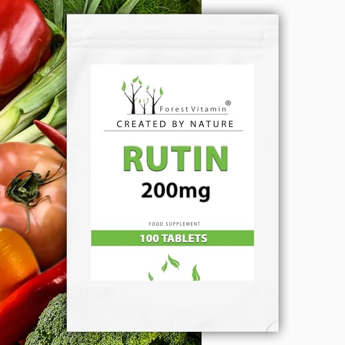 RUTIN - Forest Vitamin - Rutin 200mg - 100 Tabletten - 3 Monate Vorrat - Extrahiert aus den Blüten der Japanischen Perlenblume - Gesundheit & Schönheit.