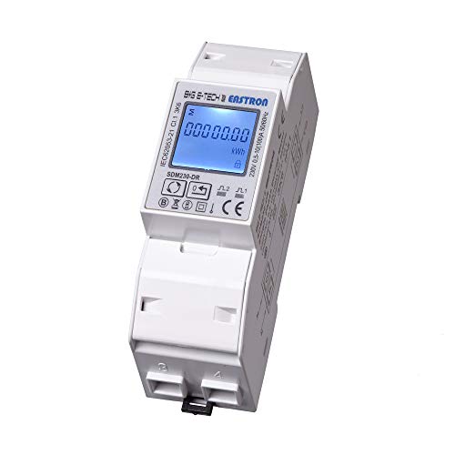 SDM230DR - digitaler 1 Phasen Wechselstromzähler/Stromzähler für DIN Hutschiene mit S0 Schnittstelle/LCD mit Hintergrundbeleuchtung