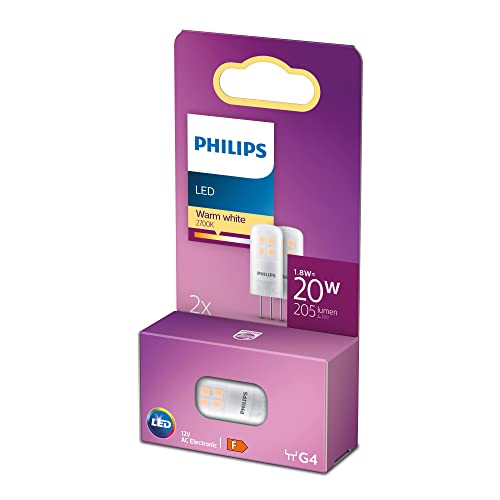 Philips LED G4 Kapsel, 20 W, Brenner, warmweiß, 2er Pack