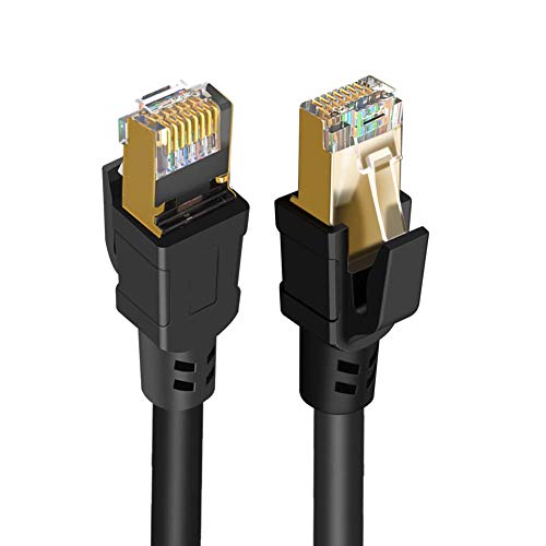 CableCreation Cat 8 Kabel, 1m Cat 8 Netzwerkkabel 40 Gigabit-2000 MHz-SFTP-Internet Ethernet Kabel, Hochgeschwindigkeitskabel für Modem, Router, PS3, PS4, Xbox, Schwarz (3,3 Fuß)