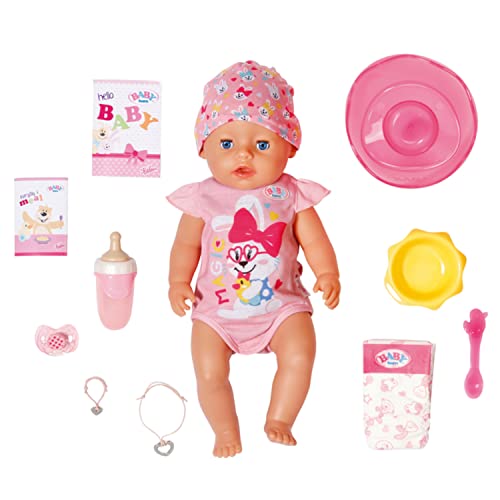 BABY born, Puppe, BABY born Magic Girl 43 cm, Babypuppe mit magischem Schnuller und 10 lebensechten Funktionen ohne Batterie, inklusive BABY born Zubehör, 827956, Zapf Creation