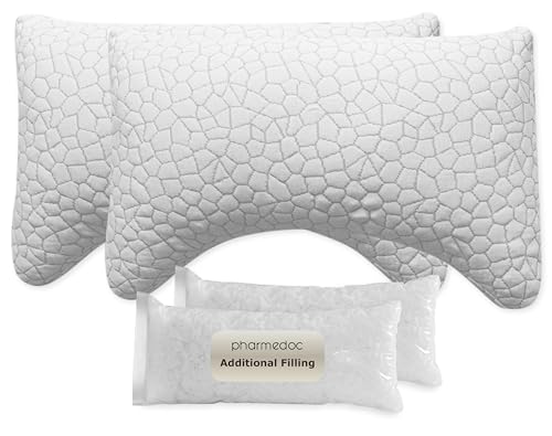 PharMeDoc Kopfkissen - Nackenstützkissen - Memory Foam Kissen, Komfortables Schlafkissen für den Nacken - (2 er Set)