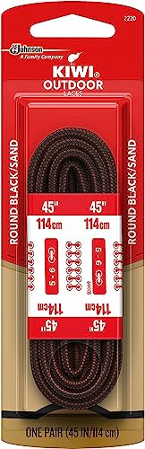 Kiwi 70447 45' Black & Sand Outdoor Shoe Laces