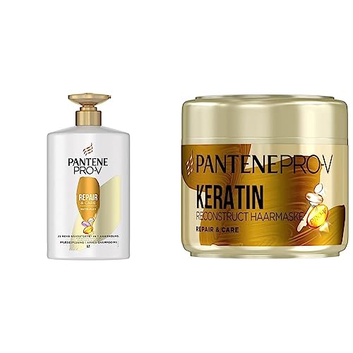 Pantene Pro-V Repair & Care Pflegespülung, 2x Mehr Nährstoffe in 1 Anwendung, Regeneriert das Haar von innen heraus, Für geschädigtes Haar, 900 ML & Pro-V Repair & Care Keratin Reconstruct Haarmaske