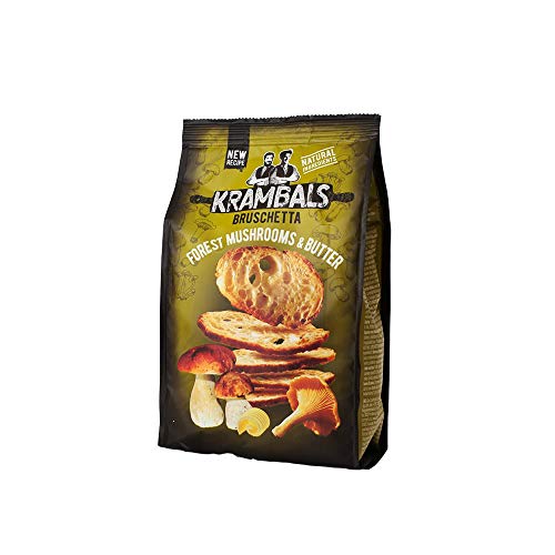 Krambals Bruschetta Brotchips - Waldpilze & Butter gesundes Knabbergebäck 70 g (12 Stück)