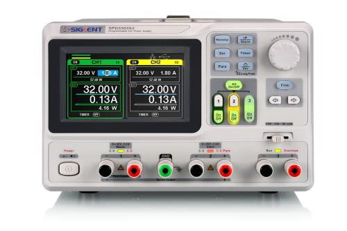 SIGLENT Serie SPD3000X-E Programmierbares DC-Netzteil, programmierbare Spannung von 4 Ziffern, 3 Kanal Produktion, 30 V/3 A X2, 2,5 V/3,3 V/5 V/3 A X1 umschaltbar, TFT-LCD-Monitor
