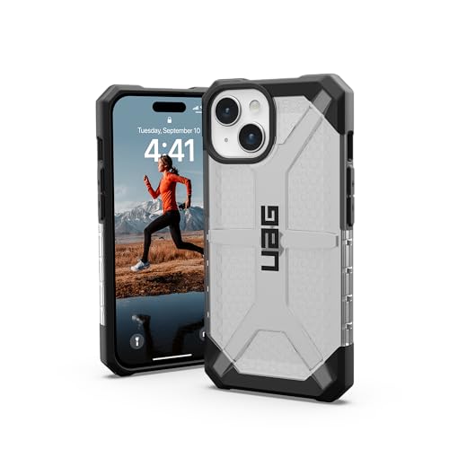 URBAN ARMOR GEAR Plasma Hülle kompatibel mit Apple iPhone 15 [Wireless Charging kompatibles Cover, Sturzfeste Handyhülle, Erhöhter Rand] Ice (transparent)