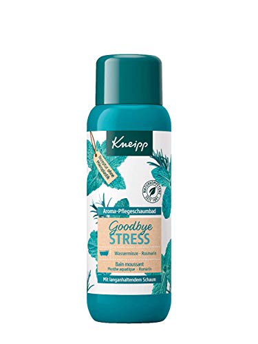 Kneipp Aroma-Pflegeschaumbad Goodbye Stress - Badezusatz mit ätherischen Ölen aus Rosmarin & Wasserminze für weniger Stress & positive Energie - erfrischender Duft - 400ml