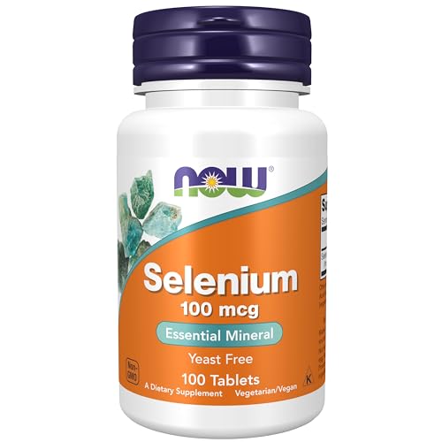 Now Foods, Selenium (Selen), 100mcg, Hefefrei, 100 vegane Tabletten, Laborgeprüft, Vegetarisch, Glutenfrei, Sojafrei, Ohne Gentechnik