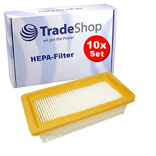 10x Trade-Shop Flachfaltenfilter Lamellenfilter HEPA-Filter für Kärcher Fireplace Vac AD 3.200 GB, 1.629-731.0 AD4 Premium