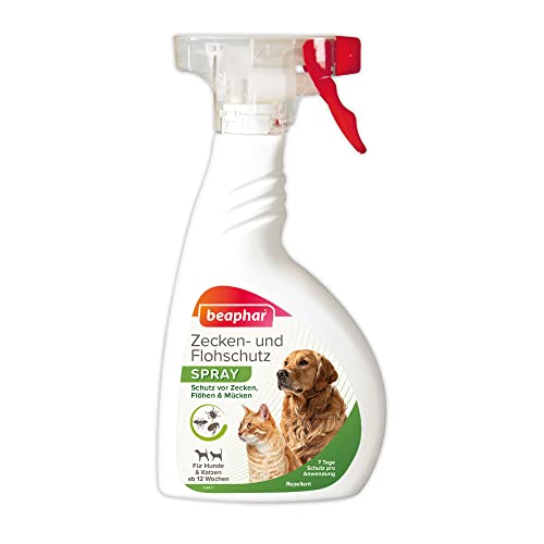 Zecken- & Flohschutz Spray für Hunde & Katzen | Sofortschutz gegen Zecken & Flöhe | Anti-Floh & Zecken Spray | Für Hu/Ka ab 12 Wochen | 400 ml