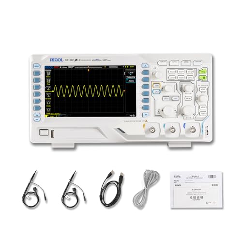 RIGOL DS1102Z-E Digital-Oszilloskop, 100 MHz, 2 CH, 24 MP, 1G Sa/s, Auslöse- und Dekodierungsfunktionen, 3 Jahre Garantie