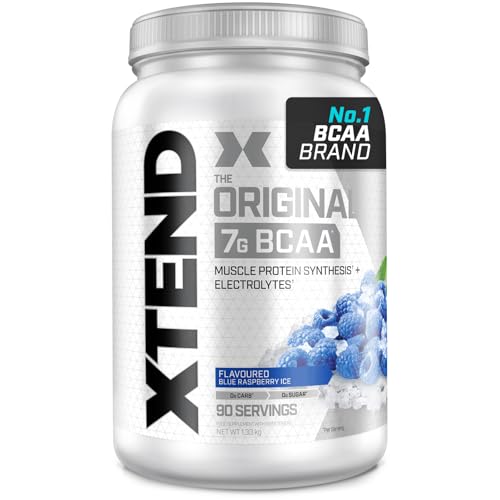 XTEND Original - BCAA-Pulver - Icy Blue Raspberry (Himbeere) | Ergänzungsmittel mit verzweigtkettigen Aminosäuren | 7 g BCAA + Elektrolyte für Regeneration & Hydration | 90 Portionen