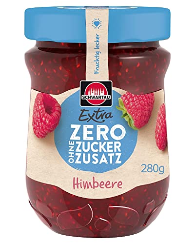 Schwartau Extra Zero Himbeere, Fruchtaufstrich ohne Zuckerzusatz, 12 kcal pro 25g, 280g