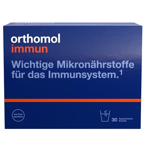 Orthomol Immun - Mikronährstoffe zur Unterstützung des Immunsystems - Nahrungsergänzung mit Vitamin C, Vitamin D und Zink - Granulat, 30 St. Tagesportionen