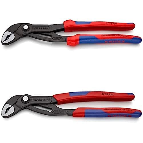 KNIPEX Cobra®, Wasserpumpenzange | Rohrzange mit 2K-Griffen, 300 mm, 87 02 300 + KNIPEX Cobra®, Wasserpumpenzange | Rohrzange mit 2K-Griffen, 250 mm, 87 02 250