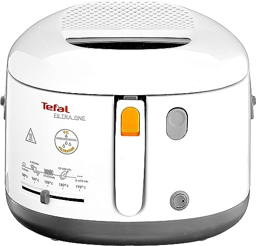 Tefal FF1631 Fritteuse Filtra One | 1.900 W | Kapazität 1,2 Kg | Clean-Oil-System | Auffangsieb für Frittierreste | Wärmeisoliert | Spülmaschinenfest Weiß