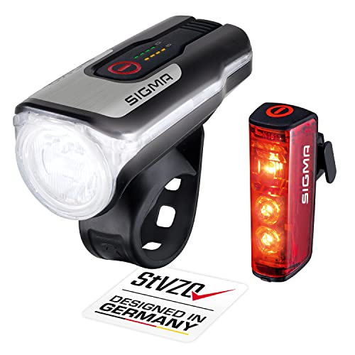 SIGMA SPORT - LED Fahrradlicht Set Aura 80 und BLAZE | StVZO zugelassenes, akkubetriebenes Vorderlicht und Rücklicht mit Bremsfunktion, rear