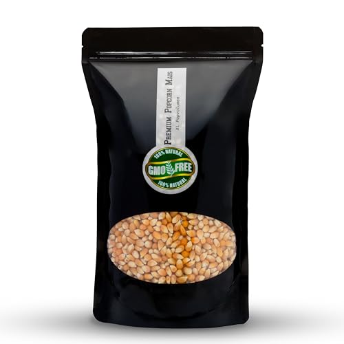 Hopser Food Fun Premium Butterfly Popcorn Mais 1000g XL 1:46 Popvolumen mit Aromaschutzverpackung GMO Frei