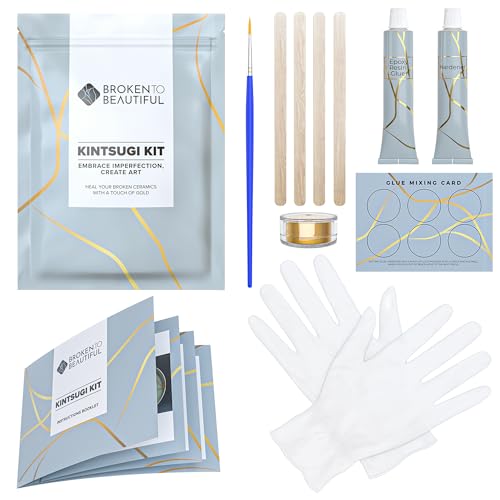 Broken to Beautiful Kintsugi Reparatur Set Wahl des Kunsthandwerkers Kintsugi Set (Klein - 14ml)