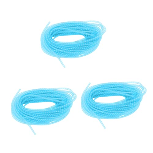 SEWACC 3 Stücke Krippe Handwerk Draht Schmuck Mesh Rohr Mesh Schlauch Schnur Weihnachtsbaum Schmuck Band Handwerk Netzwerk Management Garn Schnur Geflecht Rohr Armband Schnur Blaues