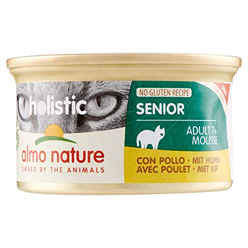 almo nature Holistic Senior +7 mit Huhn Alleinfutter für Senior Katzen,Nassfutter 24er Pack (24 x 85g)