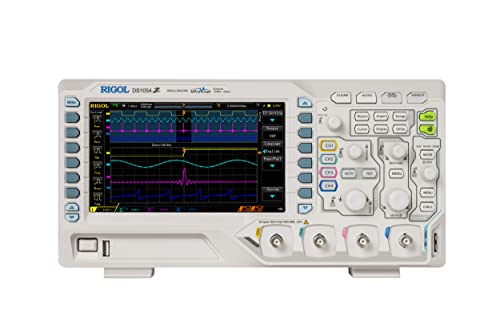 RIGOL DS1054Z Digitales Oszilloskop, 50MHz Bandbreite, 4 Analogkanäle, 24Mpts Speichertiefe, 1G Sa/s Abtastrate, freie Trigger- und Dekodierfunktion, 3 Jahre Garantie