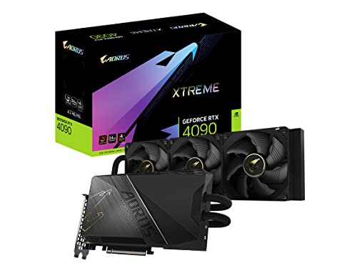 GIGABYTE AORUS GeForce RTX 4090 Xtreme WATERFORCE 24G Grafikkarte, WATERFORCE All-in-One Kühlsystem, 24GB 384-bit GDDR6X, GV-N4090AORUSX W-24GD Grafikkarte